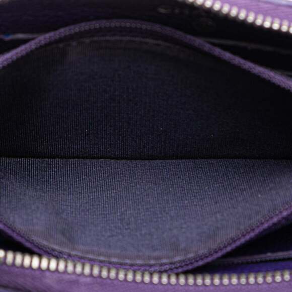 CHANEL Purple Lambskin Leather Logo Wallet - Picture 5 of 9